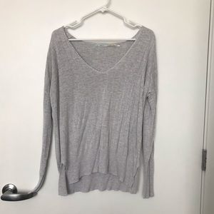 Gray V-Neck Sweater